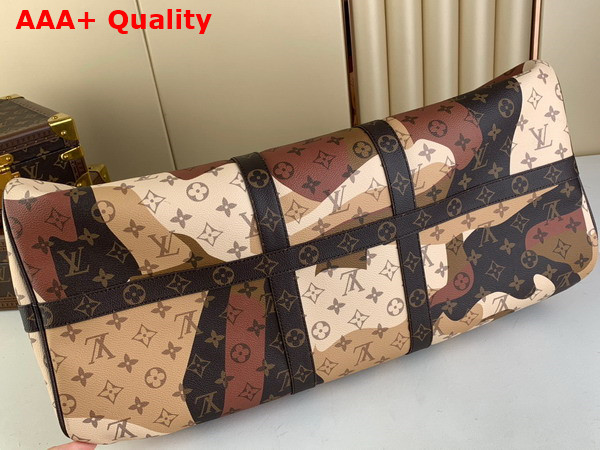 Louis Vuitton Keepall Bandouliere 55 Bag in Brown Monogram Coated Canvas and Cowhide Leather M46677 Replica