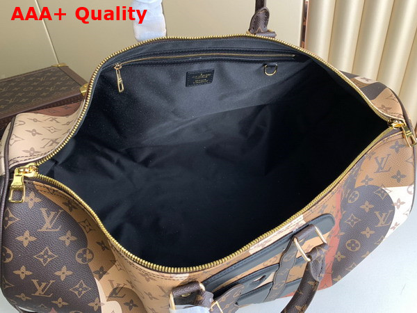 Louis Vuitton Keepall Bandouliere 55 Bag in Brown Monogram Coated Canvas and Cowhide Leather M46677 Replica