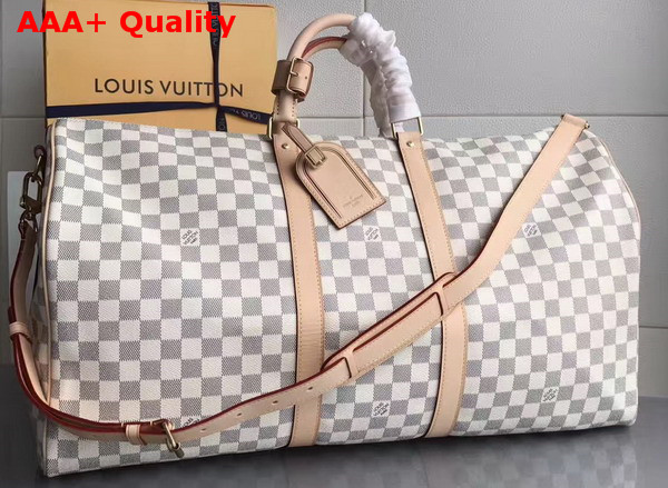 Louis Vuitton Keepall Bandouliere 55 Damier Azur Canvas N41429 Replica