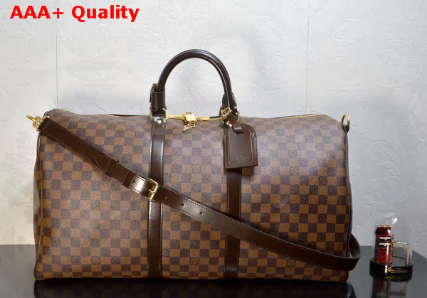 Louis Vuitton Keepall Bandouliere 55 Damier Ebene N41414 Replica