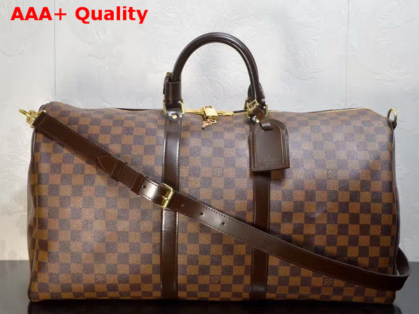 Louis Vuitton Keepall Bandouliere 55 Damier Ebene N41414 Replica