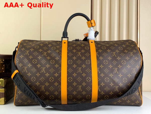 Louis Vuitton Keepall Bandouliere 55 Radiant Sun Monogram Macassar Coated Canvas M46702 Replica