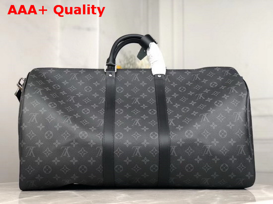 Louis Vuitton Keepall Bandouliere 55 in Monogram Eclipse Canvas M40605 Replica