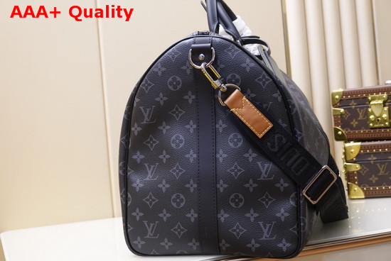 Louis Vuitton Keepall Bandouliere 55 in Monogram Eclipse Canvas Replica