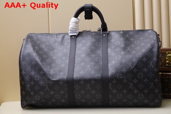 Louis Vuitton Keepall Bandouliere 55 in Monogram Eclipse Canvas Replica