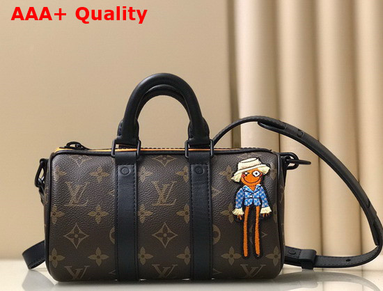 Louis Vuitton Keepall XS Bag for Men Pairs Monogram Canvas with Black Matte Leather M80201 Replica