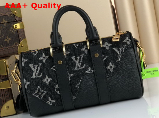 Louis Vuitton Keepall XS Black Monogram Denim and Taurillon Leather M81010 Replica