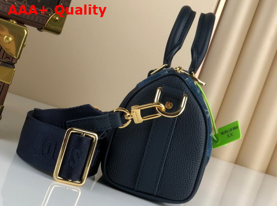 Louis Vuitton Keepall XS Blue Monogram Denim and Navy Blue Taurillon Leather M81011 Replica