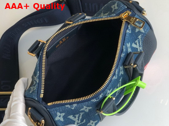 Louis Vuitton Keepall XS Blue Monogram Denim and Navy Blue Taurillon Leather M81011 Replica