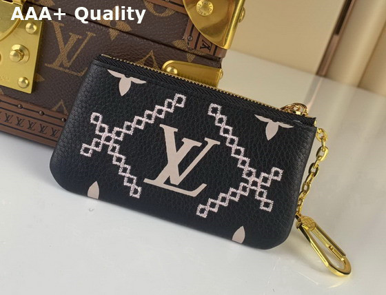 Louis Vuitton Key Pouch Black Monogram Empreinte Embroidered Replica