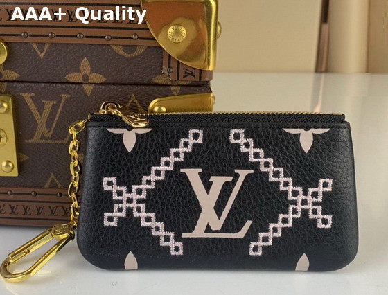 Louis Vuitton Key Pouch Black Monogram Empreinte Embroidered Replica