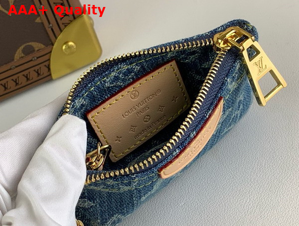 Louis Vuitton Key Pouch Denim Blue Monogram Denim M82961 Replica