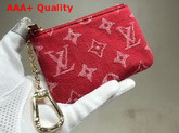 Louis Vuitton Key Pouch Monogram Denim Red Replica