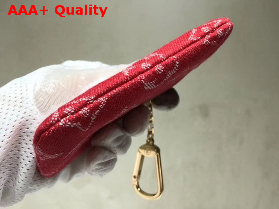 Louis Vuitton Key Pouch Monogram Denim Red Replica