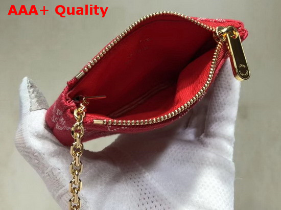 Louis Vuitton Key Pouch Monogram Denim Red Replica