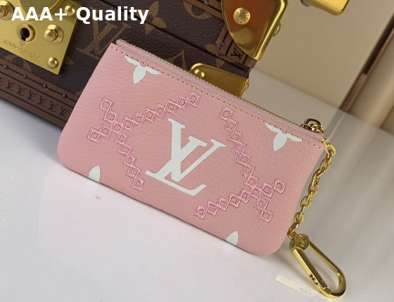 Louis Vuitton Key Pouch Pink Monogram Empreinte Embroidered M81234 Replica