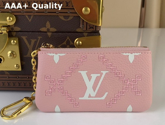 Louis Vuitton Key Pouch Pink Monogram Empreinte Embroidered M81234 Replica