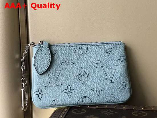 Louis Vuitton Key Pouch in Blue Mahina Leather Replica