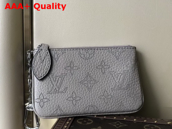 Louis Vuitton Key Pouch in Grey Mahina Leather Replica