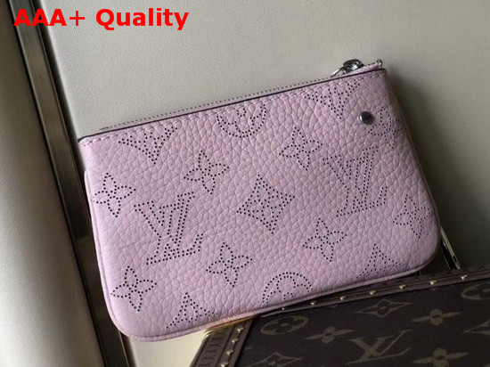 Louis Vuitton Key Pouch in Pink Mahina Leather Replica