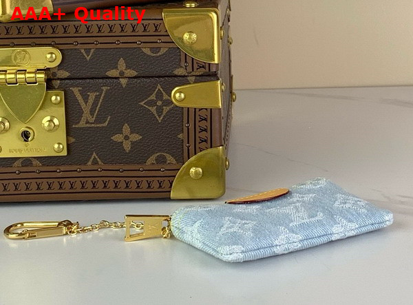 Louis Vuitton Key Pouch in Sky Blue Monogram Denim Replica