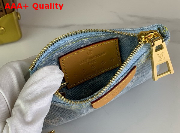 Louis Vuitton Key Pouch in Sky Blue Monogram Denim Replica