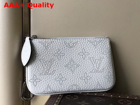 Louis Vuitton Key Pouch in White Mahina Leather Replica