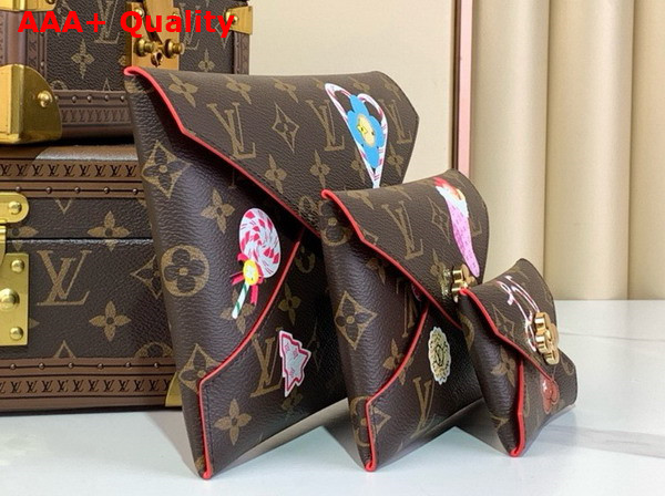 Louis Vuitton Kirigami Pochette Monogram Candy Red for the Festive Season M12203 Replica