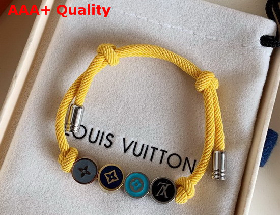 Louis Vuitton LV Colors Bracelets Beads Yellow Nylon Band Replica