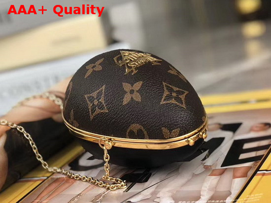 Louis Vuitton LV Egg Case Monogram Canvas Sheathed Metal and Supple Black Leather MP2588 Replica