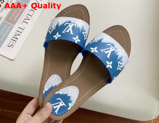 Louis Vuitton LV Escale Lock It Flat Mule Bleu 1A7TO6 Replica