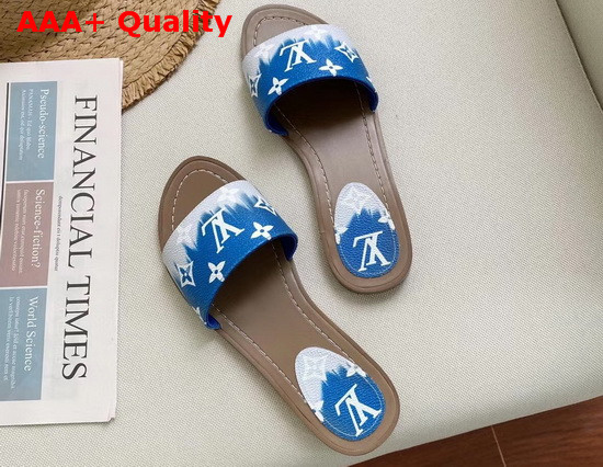 Louis Vuitton LV Escale Lock It Flat Mule Bleu 1A7TO6 Replica