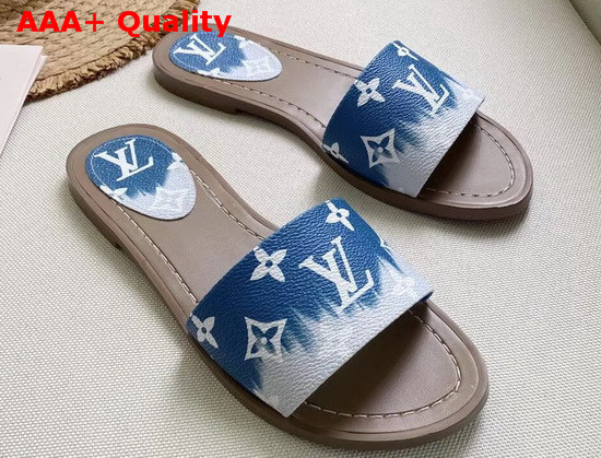 Louis Vuitton LV Escale Lock It Flat Mule Bleu 1A7TO6 Replica