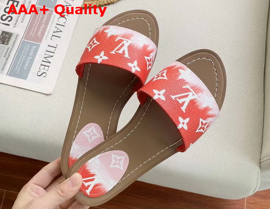 Louis Vuitton LV Escale Lock It Flat Mule Rouge 1A7TNC Replica