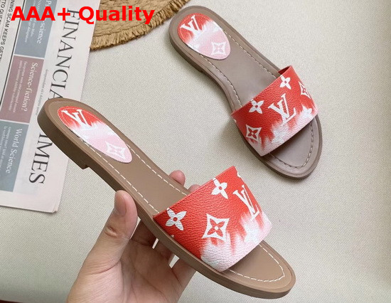 Louis Vuitton LV Escale Lock It Flat Mule Rouge 1A7TNC Replica