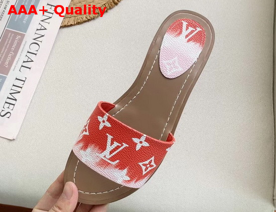 Louis Vuitton LV Escale Lock It Flat Mule Rouge 1A7TNC Replica