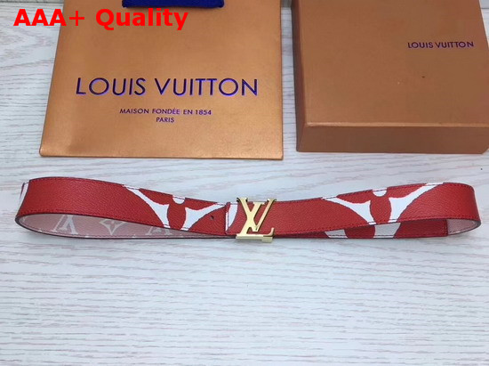 Louis Vuitton LV Iconic 30mm Reversible Belt Rouge Monogram Canvas M0150V Replica