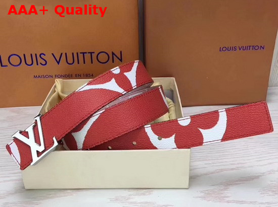 Louis Vuitton LV Iconic 30mm Reversible Belt Rouge Monogram Canvas M0150V Replica