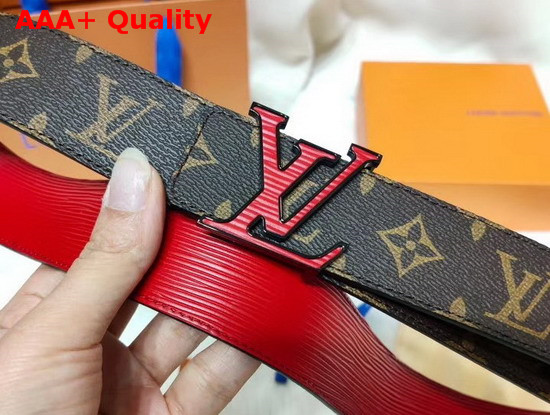 Louis Vuitton LV Initiales 40mm Reversible Belt in Monogram Canvas and Epi Leather MP109T Replica