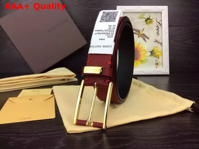 Louis Vuitton LV Legend 35MM Oxblood Epi Calf Leather Strap Replica