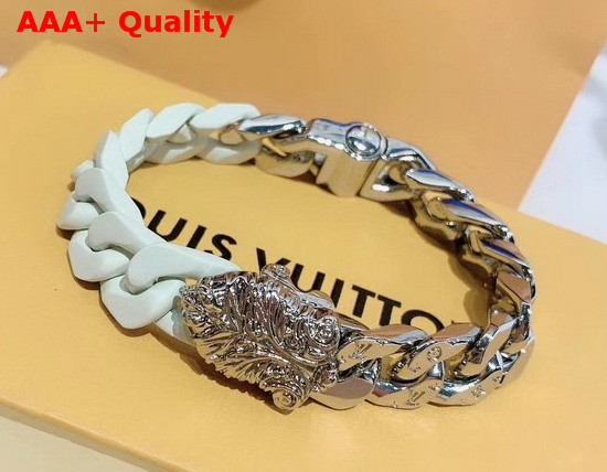 Louis Vuitton LV Sculpture Bracelet Mist Green Ceramic and Silver Hardware MP2630 Replica