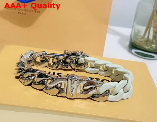 Louis Vuitton LV Sculpture Bracelet Mist Green Ceramic and Silver Hardware MP2630 Replica