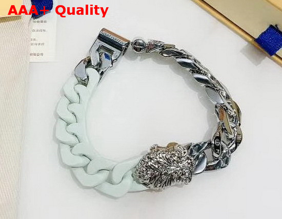 Louis Vuitton LV Sculpture Bracelet Mist Green Ceramic and Silver Hardware MP2630 Replica