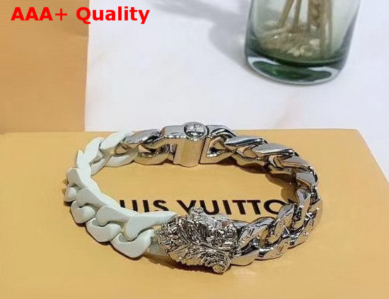 Louis Vuitton LV Sculpture Bracelet Mist Green Ceramic and Silver Hardware MP2630 Replica