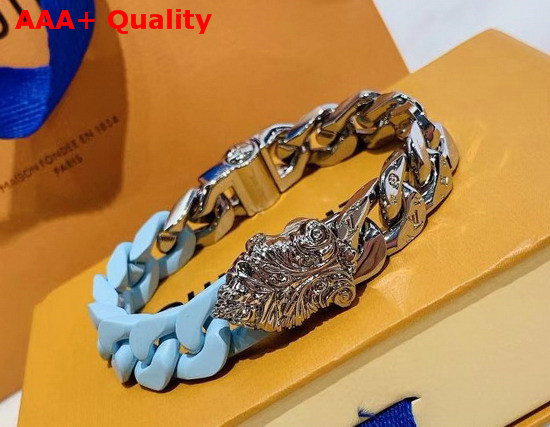 Louis Vuitton LV Sculpture Bracelet Turquoise Ceramic and Silver Hardware Replica