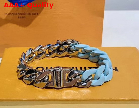 Louis Vuitton LV Sculpture Bracelet Turquoise Ceramic and Silver Hardware Replica