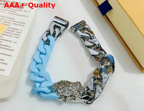 Louis Vuitton LV Sculpture Bracelet Turquoise Ceramic and Silver Hardware Replica