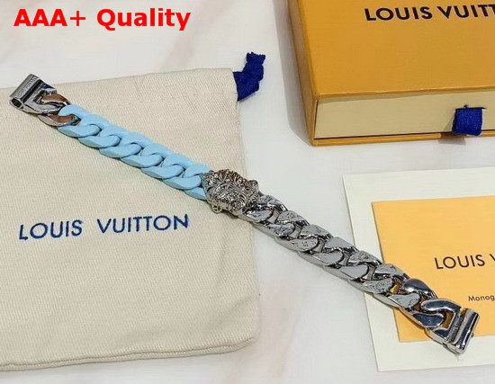 Louis Vuitton LV Sculpture Bracelet Turquoise Ceramic and Silver Hardware Replica