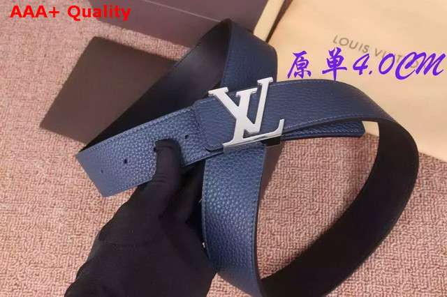 Louis Vuitton LV Signature Buckle 40mm Strap in Dark Blue Real Leather Replica