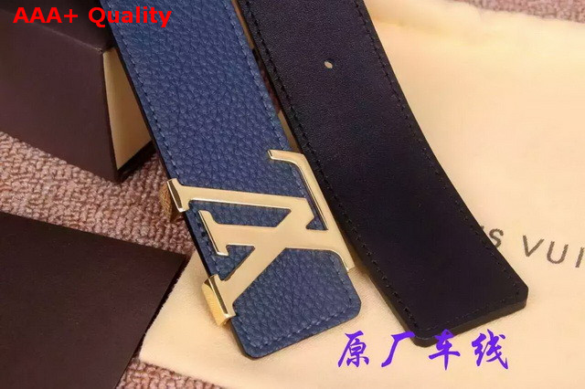 Louis Vuitton LV Signature Buckle 40mm Strap in Dark Blue Real Leather Replica